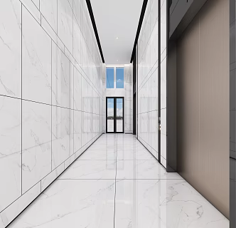 Style Elevator Aisle Corridor Public Area Features Office Building Elevator 3d model