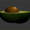 Fresh Halved Avocado With Seed And Seedless Half Showing Green Flesh On Gray Background