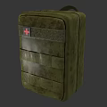 Green Tactical First Aid Kit With Red Cross And Outdoor Emergency Storage