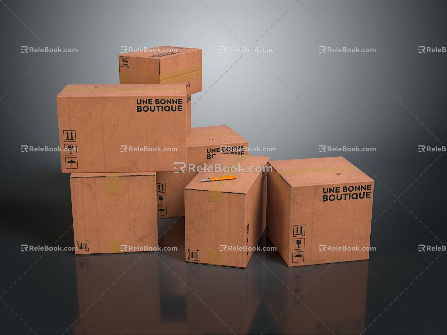 Logistics box express box parcel box carton goods box goods box box box box box 3d model