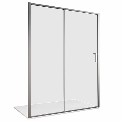 Modern Shower Sauna Glass Enclosure With Silver Frame And Handle Design 3d model