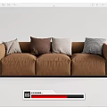 Modern three-seat sofa multiplayer sofa 3d model