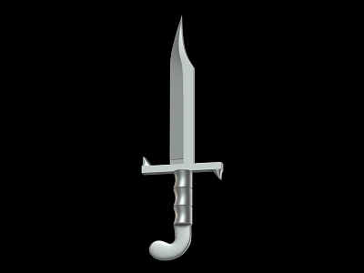 Classic Silver Dagger Weapon Design With Sharp Blade And Textured Handle 3d model