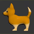 Cute Orange and White Standing Cartoon Dog Stuffed Doll with Soft Design