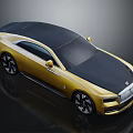 Luxury Golden Coupe Car With Black Roof Streamlined Design And Alloy Wheels