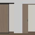 Modern Sliding Doors With Wooden Panels Glass Sections And Black Frames 3d model