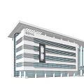 Modern Office Building Exterior Design With White Facade And Horizontal Lines 3d model