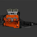 Modern engine small engine racing engine 3d model
