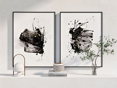 New Chinese abstract painting decorative painting 3d model