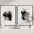 New Chinese abstract painting decorative painting 3d model