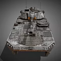 Modern Wheeled Military Tank with Camouflage Paint Six Wheels Cannon and Top Equipment