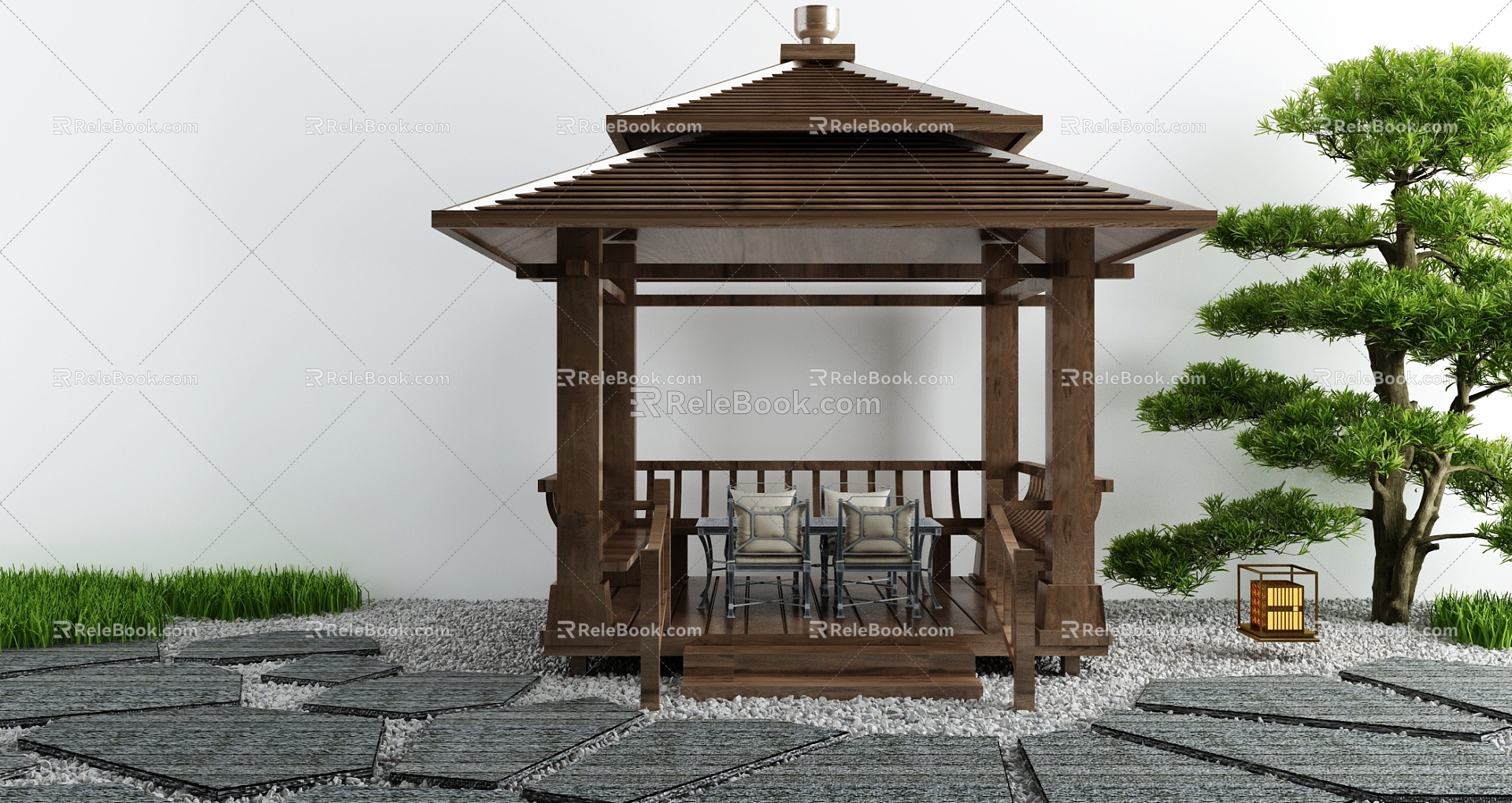 New Chinese style pavilion courtyard leisure pavilion 3d model