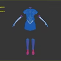 Character Sailor Uniform With Blue Necktie Pink Flower Red Armbands White Skirt And Pink Stockings