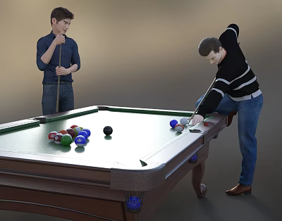 Modern Multiplayer Billiard Characters 3d model