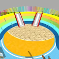 Colorful Children's Playground Design With Slides Sandpit Climbing Frames And Green Grass
