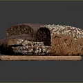 Fresh Whole Grain Bread Loaves With Seeds Sliced On Wooden Cutting Board
