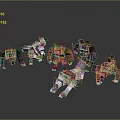 Game Movie Character Mechanical Wolves With Various Colors And Mechanical Design Features