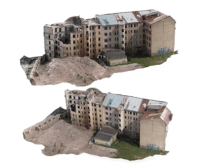Modern Ruins Abandoned Houses 3d model Modern Ruins Abandoned Houses 3d model