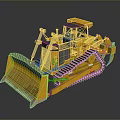 Yellow Bulldozer Utility Vehicle with Heavy Duty Tracks Front Blade and Operator Cab