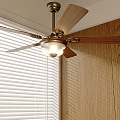 American-style ceiling fan lamp European-style golden fan ceiling lamp for living room and dining room 3d model