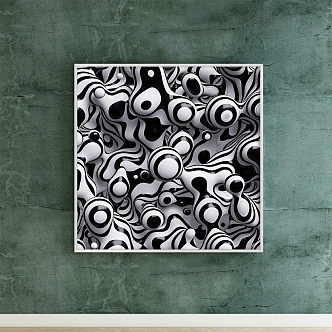 Modern abstract painting simple black and white living room abstract decorative painting 3d model