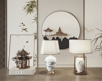 New Chinese Style Table Lamp 3d model