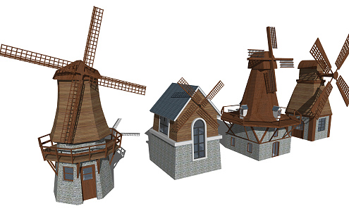 Jianou Windmill Car House 3d model