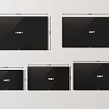 Multiple Modern Televisions In Different Sizes With Black Screens On 3d model