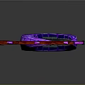 Ornate Fantasy Ring Structure With Purple Runes Red Spiked Bracket And Chains