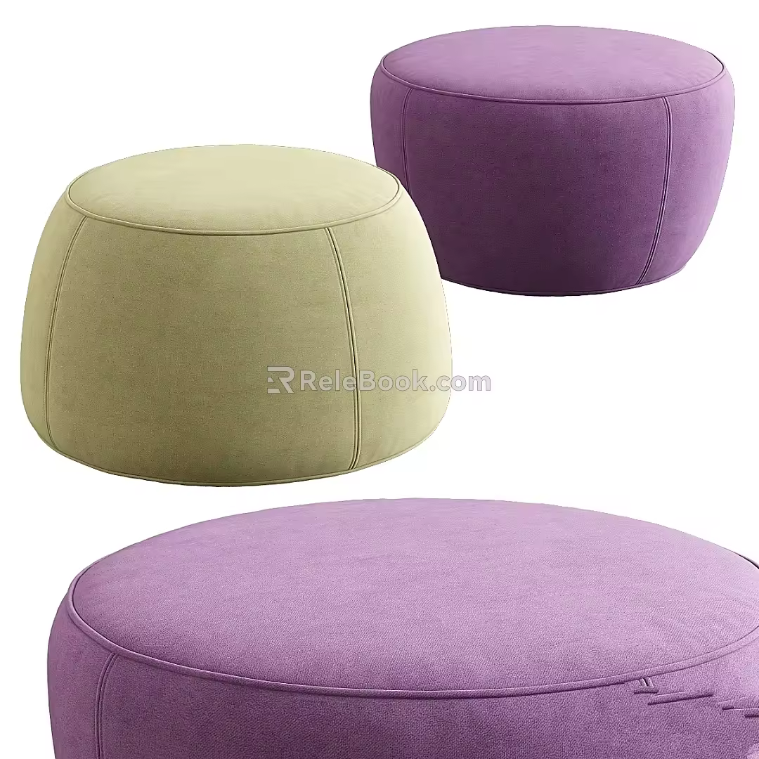 Modern sofa stool green Felis fuji puff round shape 3d model