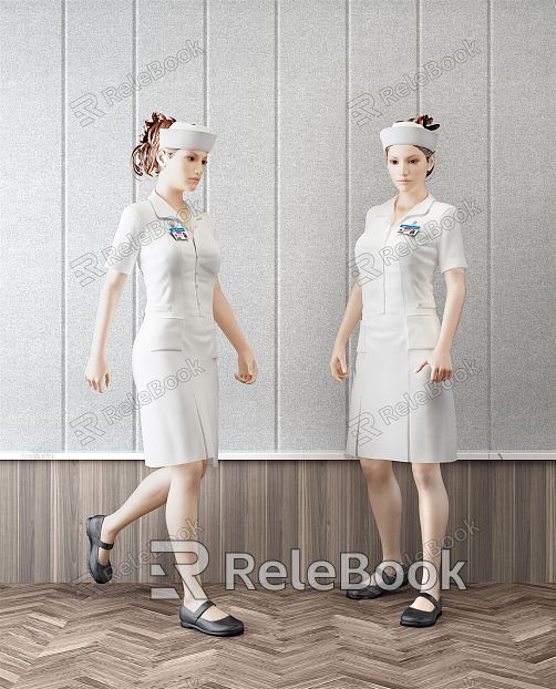 Modern Woman Female Nurse Characters model