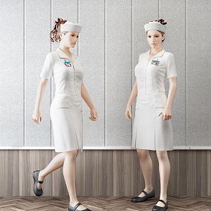 Modern Woman Female Nurse Characters 3d model