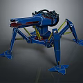 Mechanical Robot Creature Design With Spider Like Legs And Blue Metallic Structure 3d model