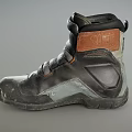 Black High Top Leather Shoes With Brown Ankle Accents And Thick Sole Design