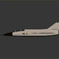 Model Fighter Jet Featuring White Body Dark Nose And Yellow Wing Emblems On Gray Background 3d model