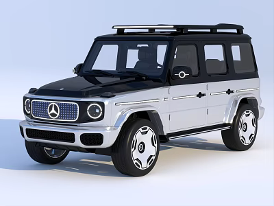 Stylish Mercedes-Benz SUV With Silver Body Black Roof Roof Rack And Alloy Wheels 3d model