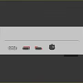 White Striped Mini Desktop PC Featuring Multiple Ports And Compact Design