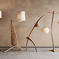 Modern Floor Table Lamp Log Floor Table Lamp Combination Table Lamp 3d model