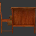 Wooden Office Desk With Drawers And Matching Chair For Workspace Setup