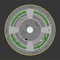 Circular Plaza Design With Central Fountain Trees Benches And People Gathering