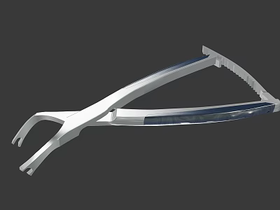 Medical Instrument Stainless Steel Surgical Forceps With Blue Accents And Ergonomic Grip For Medical Procedures 3d model