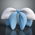 White and Light Blue Bowknot Shaped Decorative Ornament Set with Soft Texture