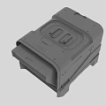 Gray Industrial Device Casing 3D Model With Structural Details And Holes 3d model