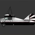 Vintage Biplane Passenger Plane Featuring Black White Stripes Red Stars And Propeller