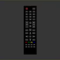 Sleek Black Remote Control With Multiple Colorful Buttons Numeric Keypad And Function Keys