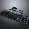 RGB Backlit Mechanical Gaming Keyboard With Colorful LED Lights Detachable Cable And Accessories