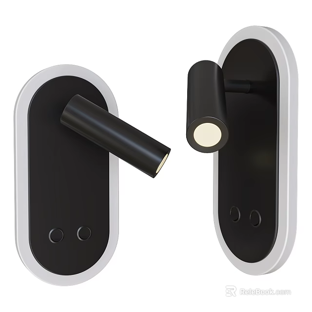 Modern Adjustable Wall Lamp With Black Rotatable Head White Frame For Indoor Decor 3d model