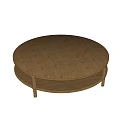 Wooden Two Tier Coffee Table With Round And Oval Designs For Living Room