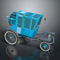 Blue Mobile Equipment With Large Wheels Cockpit Windows And Top Devices