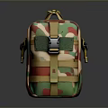 Camouflage Pattern Utility Bag With Metal Buckle And Adjustable Straps For Daily Use